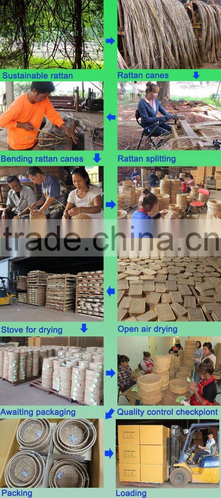 Supermarket vegetable and fruit displaying rattan basket