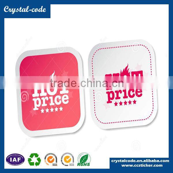 Self adhesive paper in roll pre printed price labels