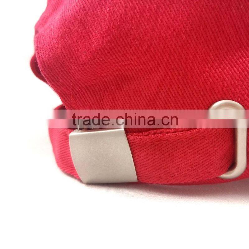 Custom best quality red Acrylic Embossed baseball hat with metal buckle