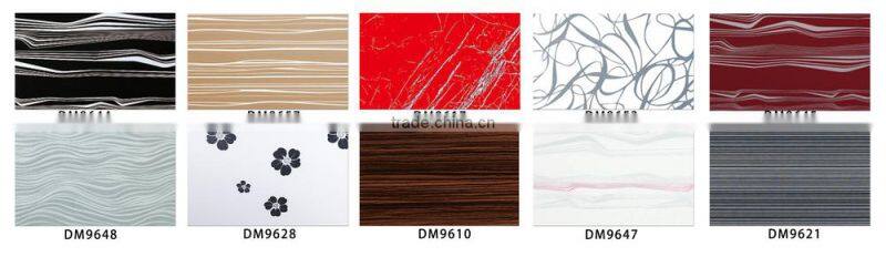 high gloss small flowers kitchen cabinet door with E1 standard