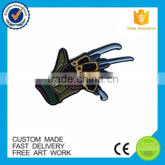 New hand design metal soft enamel custom lapel pin