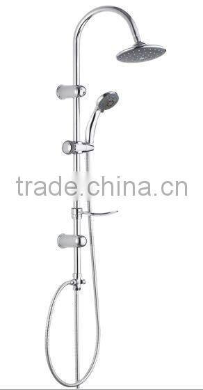 TM-S101 Cheap bathroom shower column set 6inch head shower 3 functions hand raifall sliding bath shower set