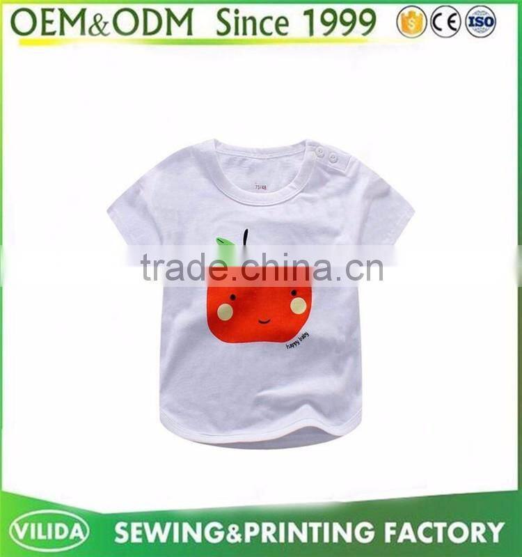 New 2016 Girls Boys Korea Style T Shirt With Printed Logo New Kids Cotton t shirt guangzhou