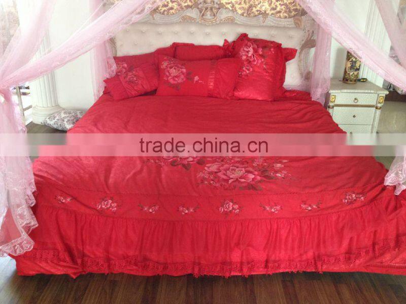 2014 newest 100% cotton 4pcsChinese wedding bedding set 100% sexy wedding bed sheet