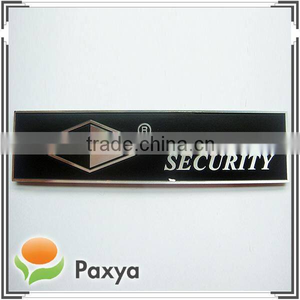 Toy name brand label plate