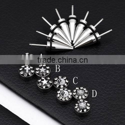 Fashion Stainless Steel Colorful Crystal Body Piercing Jewelry