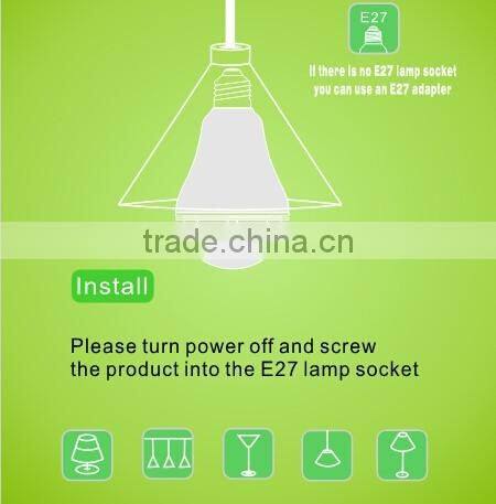 2016 RF Control Modern Style Smart Home LED Bulb Lighting 7W Multi Color Control By Wifi Phone App