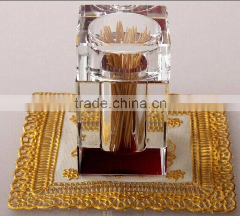 2016 New fashion glass crystal toothpick box container