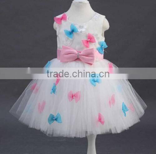 Summer Hot Sale Bows Girls Dress Birthday Bows Girls Dress