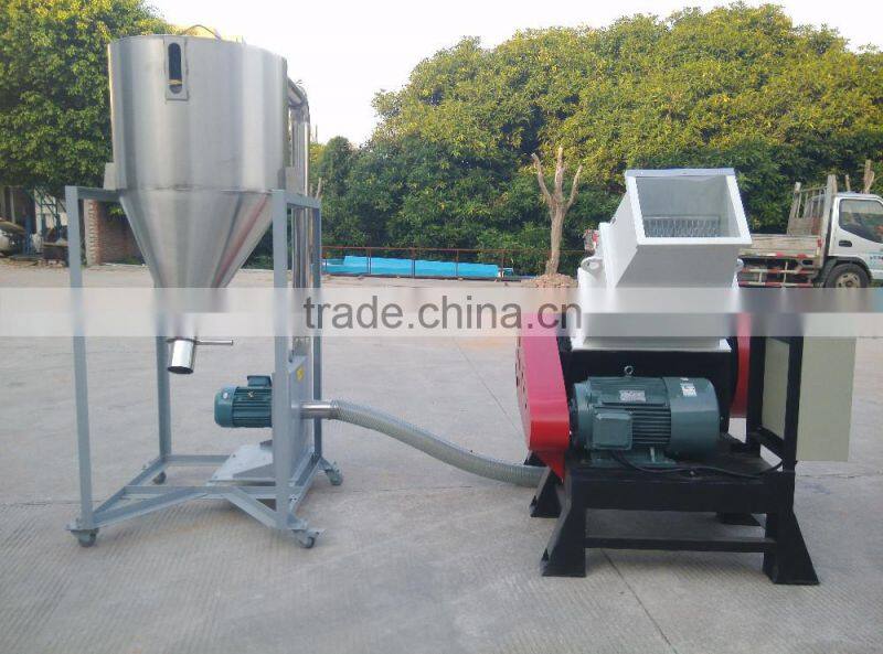 plastic pvc pipes crusher equipment with recyclying system, blower and silo