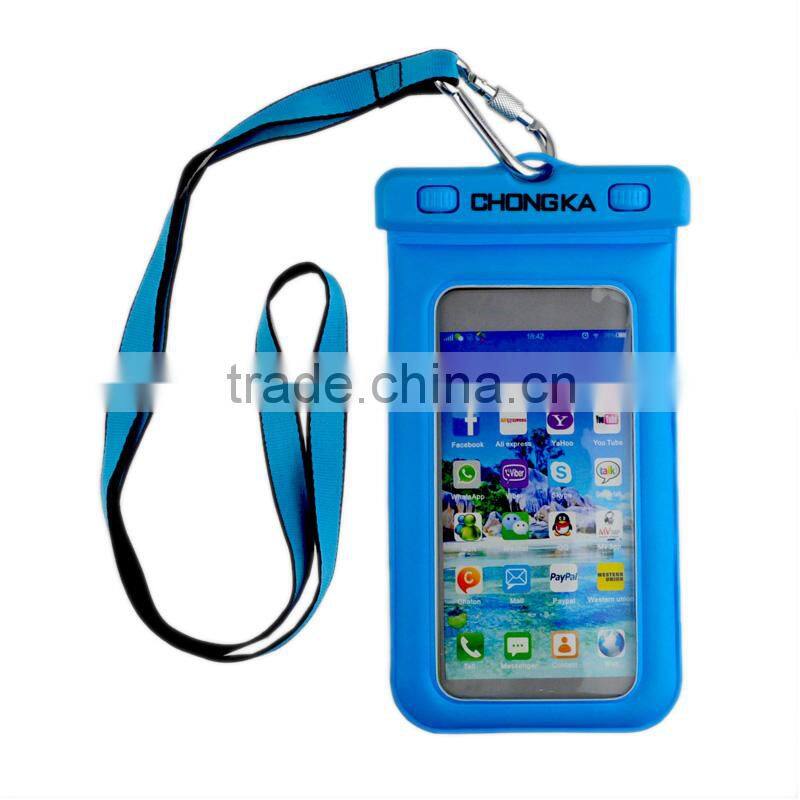 PVC Waterproof Mobile Phone Diving Bag with Air Inflation