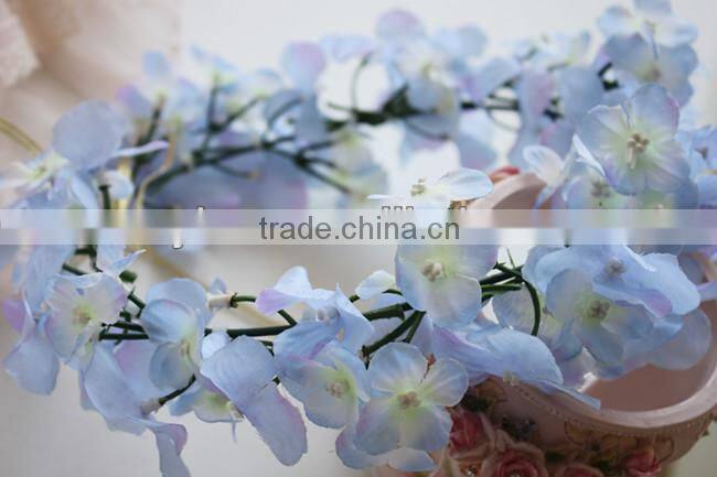 Blue Flower Head Wreath Garland For Wedding Prom Party And Christmas Decoration