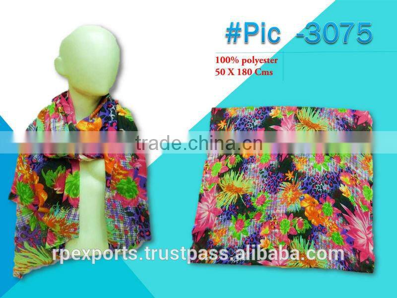 Latest Fancy Polyester printed scarf 2014-15