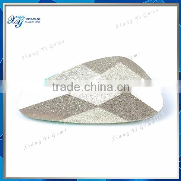 7x16mm Jewelry gemstone special shape fire glass crystals green bottom silver plated emerald price per carat