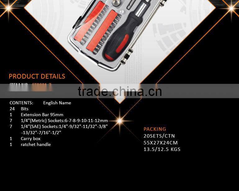 41Pcs Tools Kit in Case ,Transparent Case with Bits and Sockets