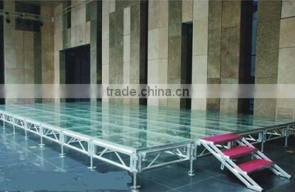 new arrival aluminum assemble glass stage with adjustable height