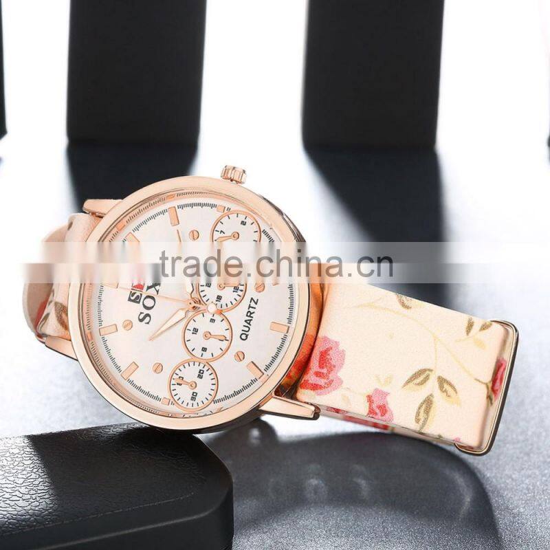 Allibaba.com fashion lady leather strap watch