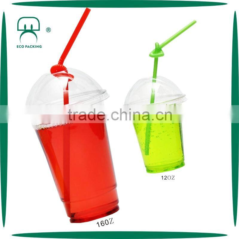 PP Plastic cup for beverage with dome/flat lid