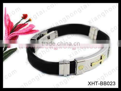 Top Quality Silicone Bracelet with Metal, personalized silicone bracelets