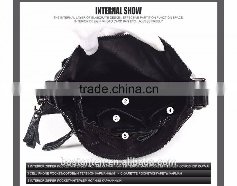 real leather long strap men shoulder messenger bag laptop bags