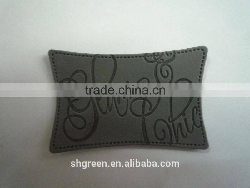 Black embossed imitation leather patch for table