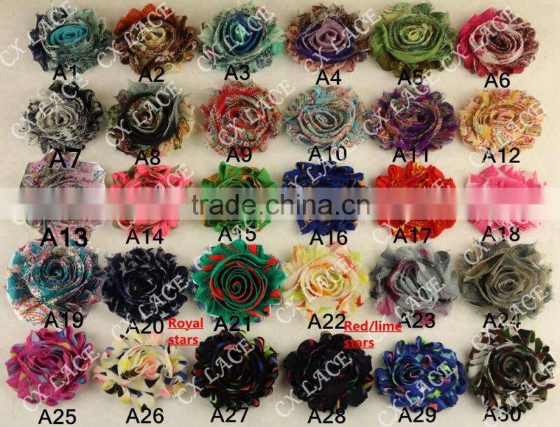High Quality Shabby Chiffon Flowers for Kids Hair Accessories