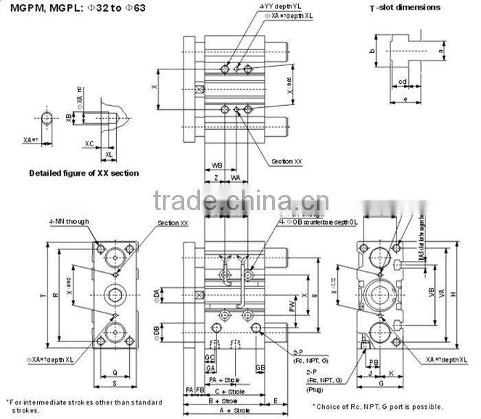 MGPM-Z Series SMC style Pneumatic Gripper