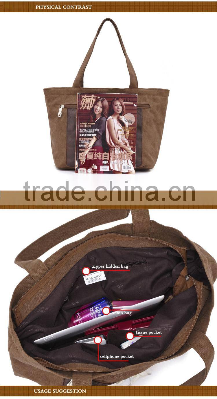 Vintage Canvas Bag Shoulder Bag For College Messenger Cross Body Bag Cotton Tote Bag