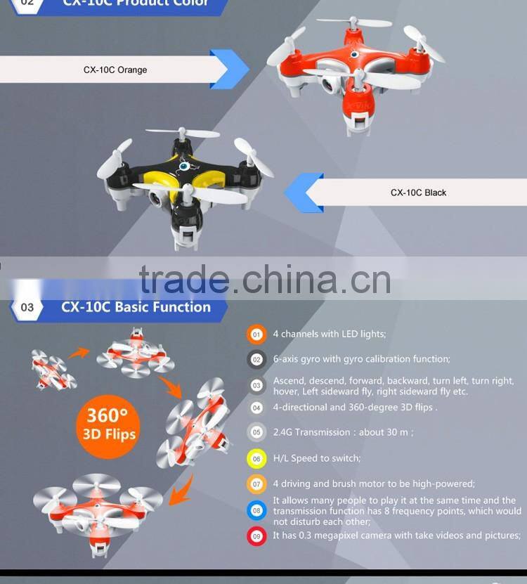 Cheerson CX-10C is the world's smallest drone with camera