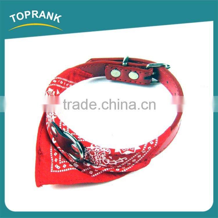 Personalized Triangular bandage dog collars handmade PU leather pet dog collar