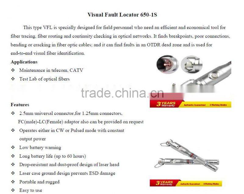 China Supplier Visual Fault Locator with low price