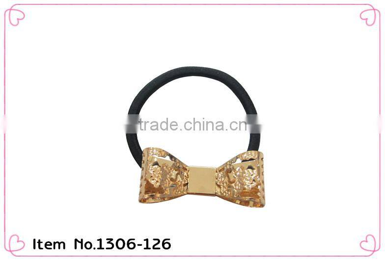 top quality animal elastic hair band with metal charm factory in China