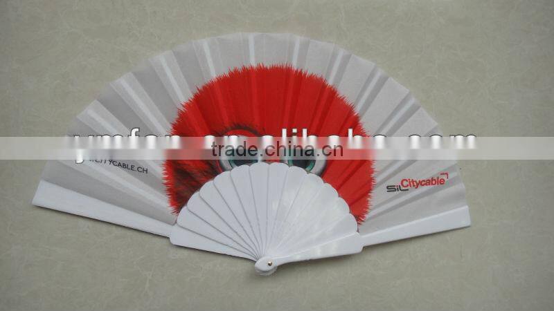 promotion plastic with fabric fan