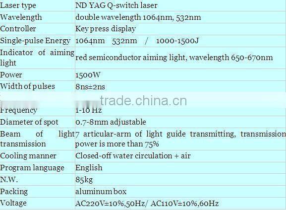 Tattoo Removal Laser Nd Yag Laser
