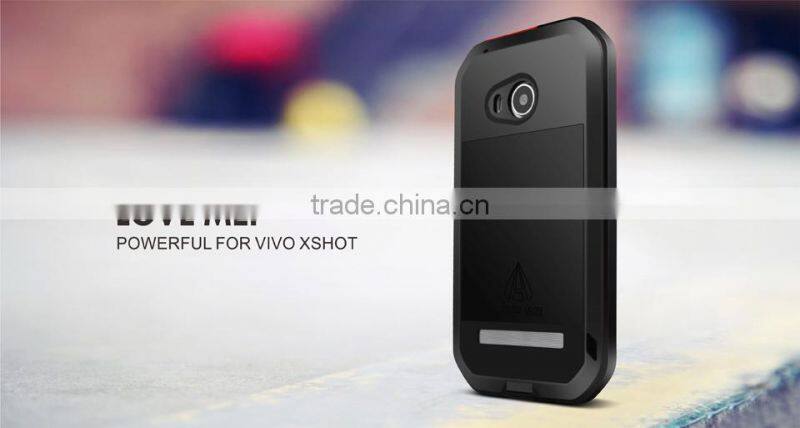 LOVE MEI Powerful Case Metal Aluminium+Gorilla Glass+ Silicon Hybrid Case for BBK VIVO XSHOT WATER PRPOOF CASE