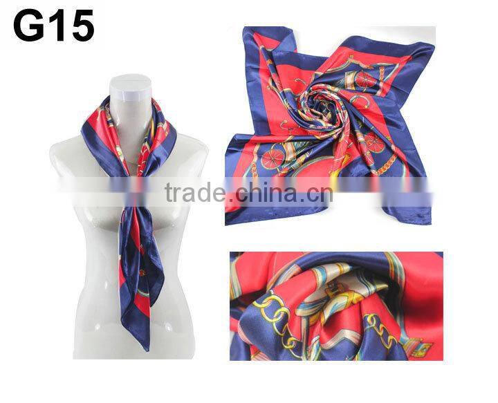 New Fashion Women Lady Large Square Scarf Silk Head Wrap Kerchief Neck Satin Scarf Shawl