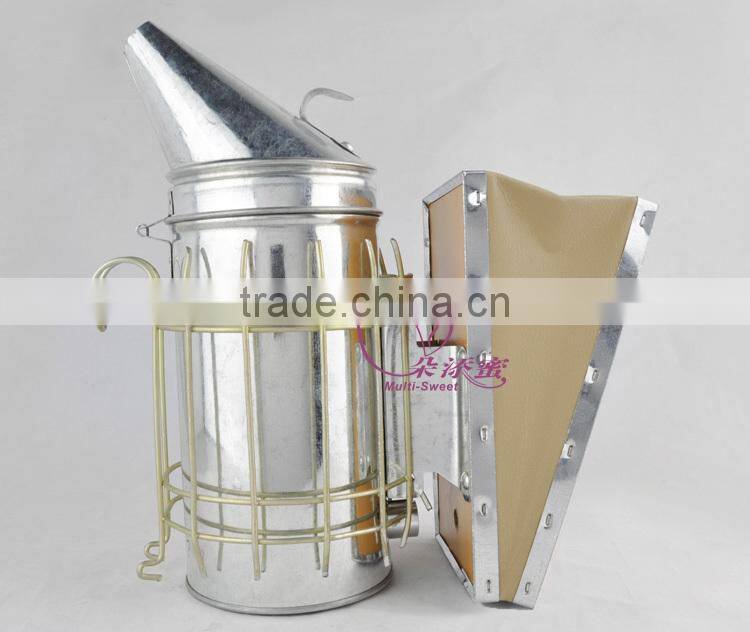 Beekeeping Galvanized Leatheroid Cheap Bee Smoker with Guard from China