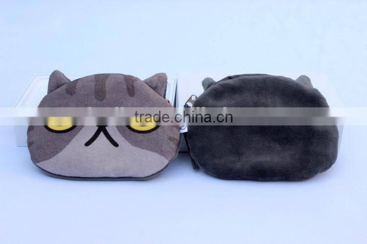 Made in Banglagesh grey cat coin purse bag (BJO1273)