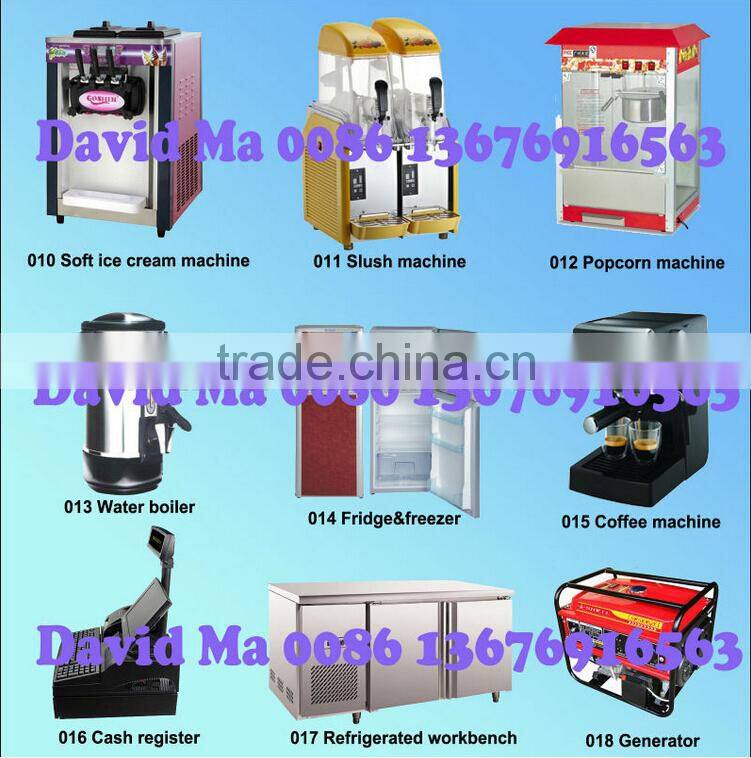 Low Price Small Model Beverage Service Cart, Mobile Iced juice/Slush Trailer Cart