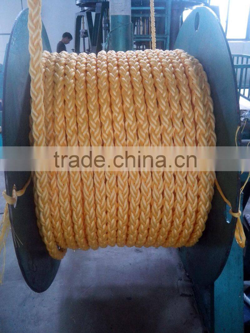 8-strand braided 40mm polyproplene mooring rope for ship