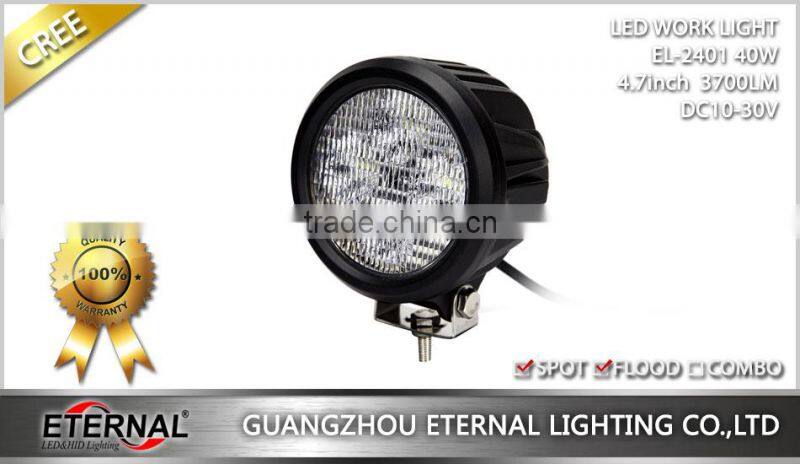 4.7in 40W round 4x4 Jeep off-road ATV UTV construction vehicles tractor trailer led work lights
