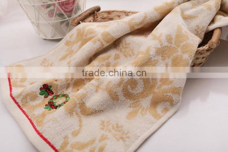 2015 cotton embroidery christmas pattern baby face towels