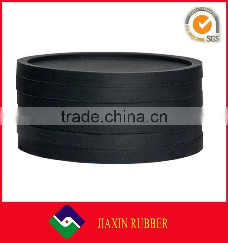 Durable round shape silicone coaster black silicone rubber drink coasters cup mats 10 cm