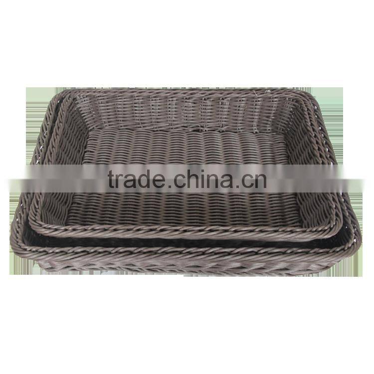 Set of 2 plastic wicker bathroom storage basket for home or hotel