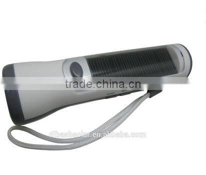 China factory price super bright 5 leds solar flashlight with FM radio