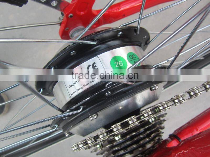 250W rear motor,36V10A Lithium battery,Sinwave controller,LED display CE woman electric bicycle/bike