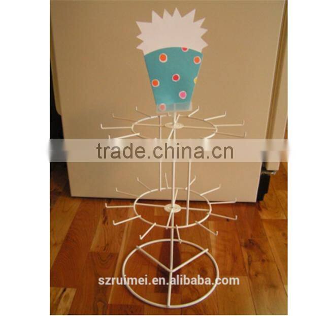 Customized 2-Tier Detachable Counter top Metal wire Rotating Small Display Stands