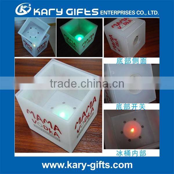 Cheap battery operated led ice bucket party cooler for 2 bottles