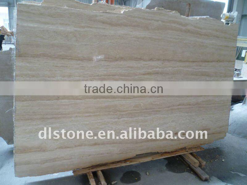 Turkey cream travertine stone polished big slabs