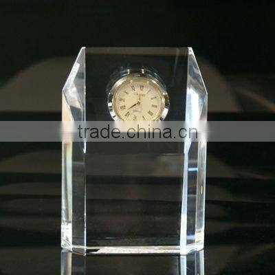 Crystal pyramid clock for gift